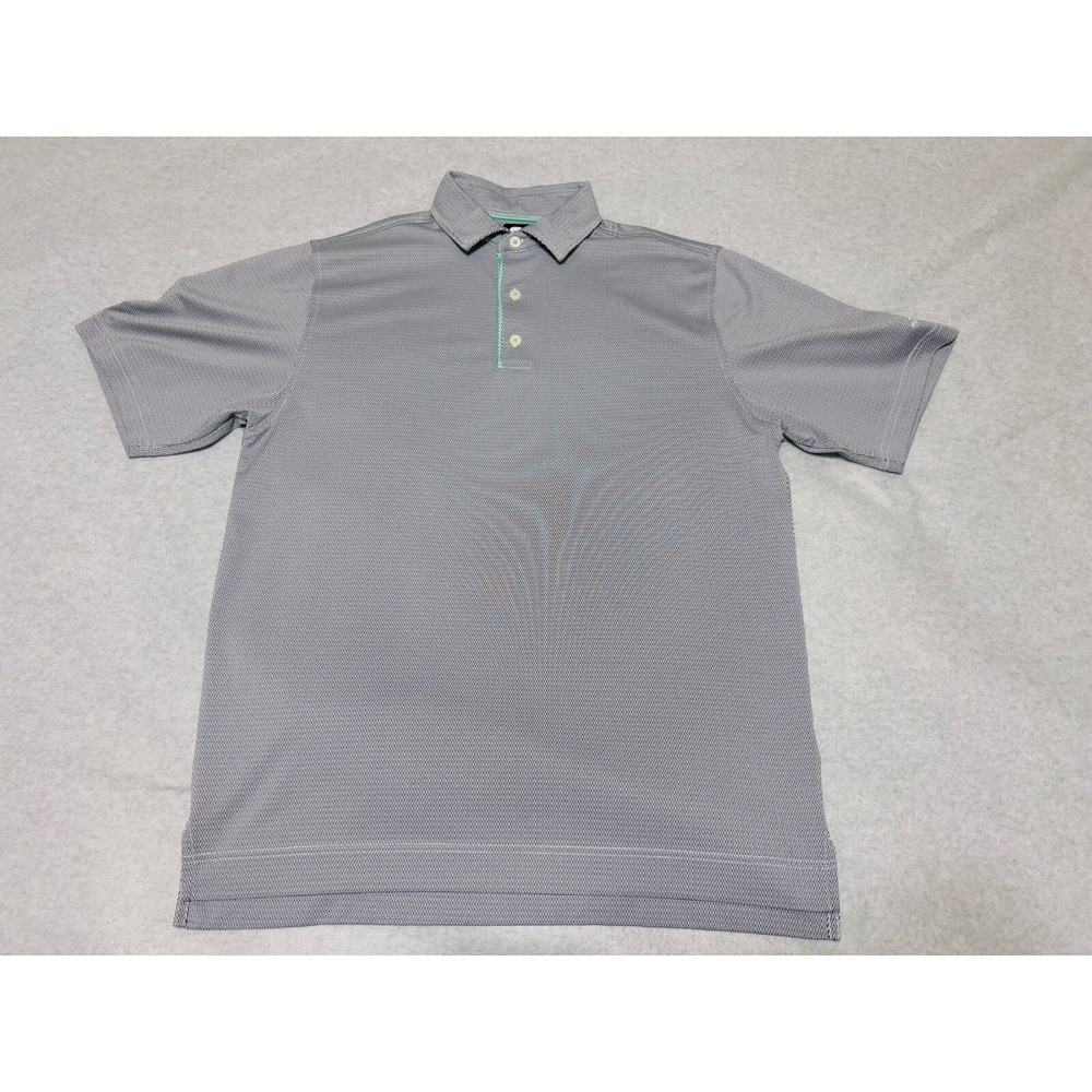 Footjoy Shirt Men's Large Black/White Geometric AOP Performance Stretch Wicking